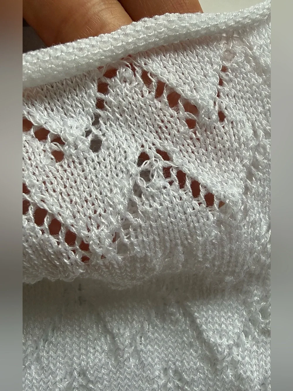 Classic White Women's Patterned Crew Socks